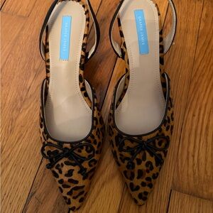Draper James Leopard Print Heels with Black Bow